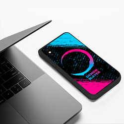 Чехол iPhone XS Max матовый Demon Slayer - neon gradient, цвет: 3D-черный — фото 2
