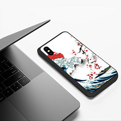 Чехол iPhone XS Max матовый Хокусай большая волна в Канагаве - пародия укиё, цвет: 3D-черный — фото 2