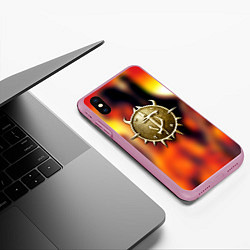 Чехол iPhone XS Max матовый Дум гай символ, цвет: 3D-розовый — фото 2