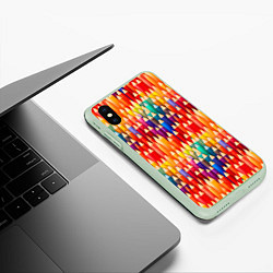 Чехол iPhone XS Max матовый Цветные карандаши, цвет: 3D-салатовый — фото 2