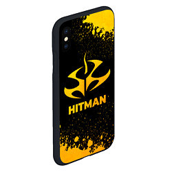 Чехол iPhone XS Max матовый Hitman - gold gradient, цвет: 3D-черный — фото 2