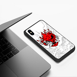 Чехол iPhone XS Max матовый Samurai - Cyberpunk 2077, цвет: 3D-черный — фото 2