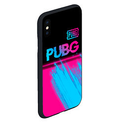 Чехол iPhone XS Max матовый PUBG - neon gradient: символ сверху, цвет: 3D-черный — фото 2