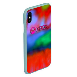 Чехол iPhone XS Max матовый Xbox game studio neon, цвет: 3D-мятный — фото 2