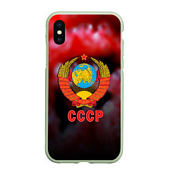 Чехол iPhone XS Max матовый Патриот ссср, цвет: 3D-салатовый