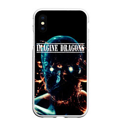 Чехол iPhone XS Max матовый Imagine Dragons рок группа, цвет: 3D-белый