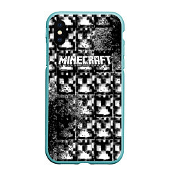 Чехол iPhone XS Max матовый Minecraft online game, цвет: 3D-мятный