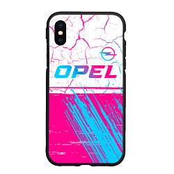 Чехол iPhone XS Max матовый Opel neon gradient style: символ сверху, цвет: 3D-черный