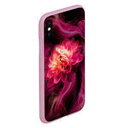 Чехол iPhone XS Max матовый Розовый цветок в огне - нейросеть, цвет: 3D-розовый — фото 2