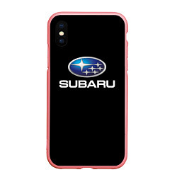 Чехол iPhone XS Max матовый Subaru sport auto car, цвет: 3D-баблгам