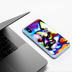 Чехол iPhone XS Max матовый 7 смертных грехов топ аниме, цвет: 3D-голубой — фото 2