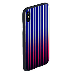 Чехол iPhone XS Max матовый Полосатый сине-красный, цвет: 3D-черный — фото 2