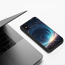 Чехол iPhone XS Max матовый Космический абстрактный узор - нейросеть, цвет: 3D-черный — фото 2