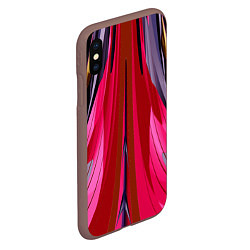 Чехол iPhone XS Max матовый Сине-малиновый узор, цвет: 3D-коричневый — фото 2