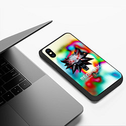 Чехол iPhone XS Max матовый Ведьмак школа волка, цвет: 3D-черный — фото 2