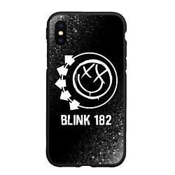 Чехол iPhone XS Max матовый Blink 182 glitch на темном фоне, цвет: 3D-черный