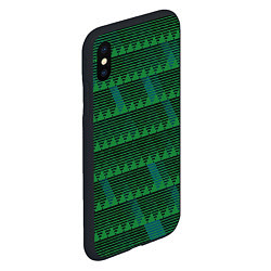 Чехол iPhone XS Max матовый Геометрические треугольники тёмно-зелёный, цвет: 3D-черный — фото 2