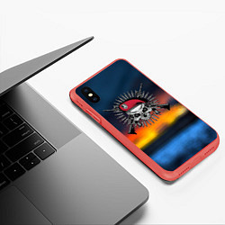 Чехол iPhone XS Max матовый Спецназ краповый берет, цвет: 3D-красный — фото 2