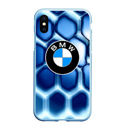 Чехол iPhone XS Max матовый Bmw carbon sport auto brend, цвет: 3D-голубой