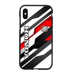 Чехол iPhone XS Max матовый Honda - red and white, цвет: 3D-черный