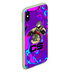 Чехол iPhone XS Max матовый Cs go neon skin, цвет: 3D-салатовый — фото 2