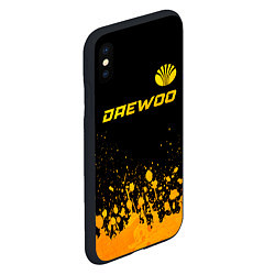 Чехол iPhone XS Max матовый Daewoo - gold gradient: символ сверху, цвет: 3D-черный — фото 2