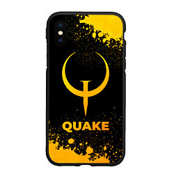Чехол iPhone XS Max матовый Quake - gold gradient, цвет: 3D-черный