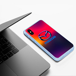 Чехол iPhone XS Max матовый Mazda gradient, цвет: 3D-голубой — фото 2