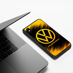 Чехол iPhone XS Max матовый Volkswagen - gold gradient, цвет: 3D-черный — фото 2