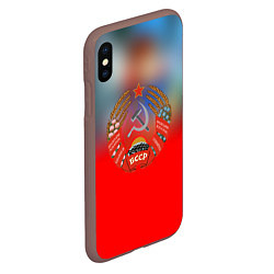 Чехол iPhone XS Max матовый Belarus ussr, цвет: 3D-коричневый — фото 2