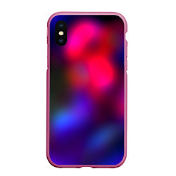 Чехол iPhone XS Max матовый Гградиент красный и синий, цвет: 3D-малиновый