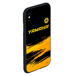 Чехол iPhone XS Max матовый Yamaha - gold gradient: символ сверху, цвет: 3D-черный — фото 2