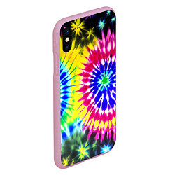 Чехол iPhone XS Max матовый Colorful floral composition - tie-dye, цвет: 3D-розовый — фото 2