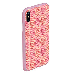 Чехол iPhone XS Max матовый Уют сердец, цвет: 3D-розовый — фото 2