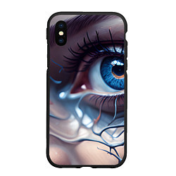 Чехол iPhone XS Max матовый Нейро око, цвет: 3D-черный