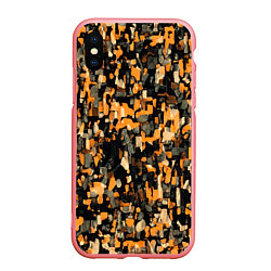 Чехол iPhone XS Max матовый Мазки коричневой краски, цвет: 3D-баблгам