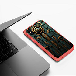 Чехол iPhone XS Max матовый Абстрактный узор в египетском стиле, цвет: 3D-красный — фото 2