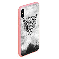 Чехол iPhone XS Max матовый Texture - разозленный волк, цвет: 3D-баблгам — фото 2