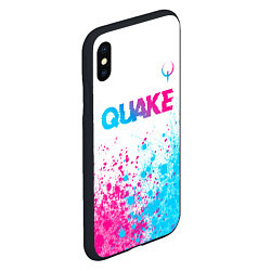 Чехол iPhone XS Max матовый Quake neon gradient style посередине, цвет: 3D-черный — фото 2