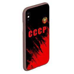 Чехол iPhone XS Max матовый СССР герб брызги красок, цвет: 3D-коричневый — фото 2