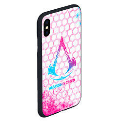 Чехол iPhone XS Max матовый Assassins Creed neon gradient style, цвет: 3D-черный — фото 2