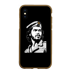 Чехол iPhone XS Max матовый Che Guevara - Hasta La Victoria, цвет: 3D-коричневый