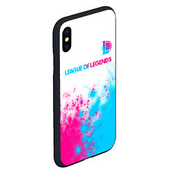 Чехол iPhone XS Max матовый League of Legends neon gradient style посередине, цвет: 3D-черный — фото 2