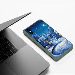 Чехол iPhone XS Max матовый Зимнее предновогоднее настроение, цвет: 3D-темно-зеленый — фото 2