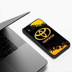 Чехол iPhone XS Max матовый Toyota - gold gradient, цвет: 3D-черный — фото 2