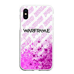 Чехол iPhone XS Max матовый Warframe pro gaming посередине, цвет: 3D-белый