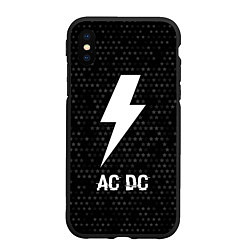 Чехол iPhone XS Max матовый AC DC glitch на темном фоне, цвет: 3D-черный