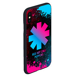 Чехол iPhone XS Max матовый Red Hot Chili Peppers - neon gradient, цвет: 3D-черный — фото 2