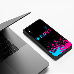 Чехол iPhone XS Max матовый In Flames - neon gradient посередине, цвет: 3D-черный — фото 2