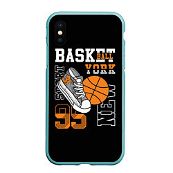 Чехол iPhone XS Max матовый Basketball New York, цвет: 3D-мятный